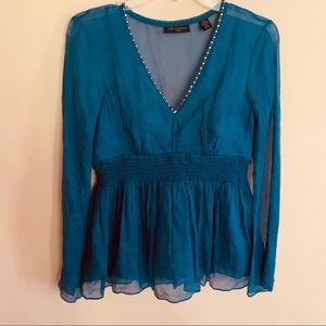 NWT Context sheer overlay top 10P